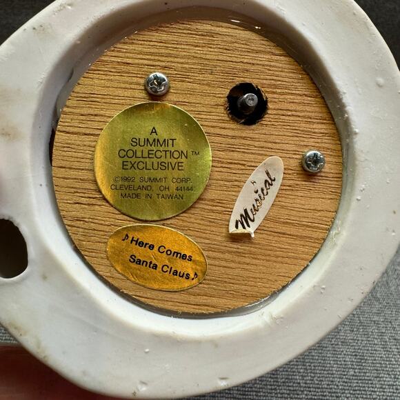 Vintage 90's Summit - Christmas Heirloom -Santa Porcelain- rotating Music Box - Picture 7 of 10